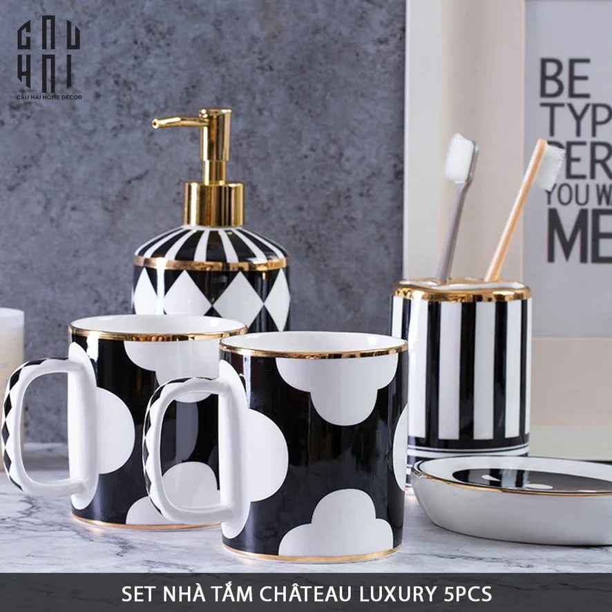 Maison Couture - Set Nhà Tắm Château Clover Signature - L’Atelier Rayé Bathroom Vanity 5pcs-Set nhà tắm bathroom vanities-Đối tác tại Trung Quốc theo từng đơn đặt hàng-CẬU HAI HOME DECOR