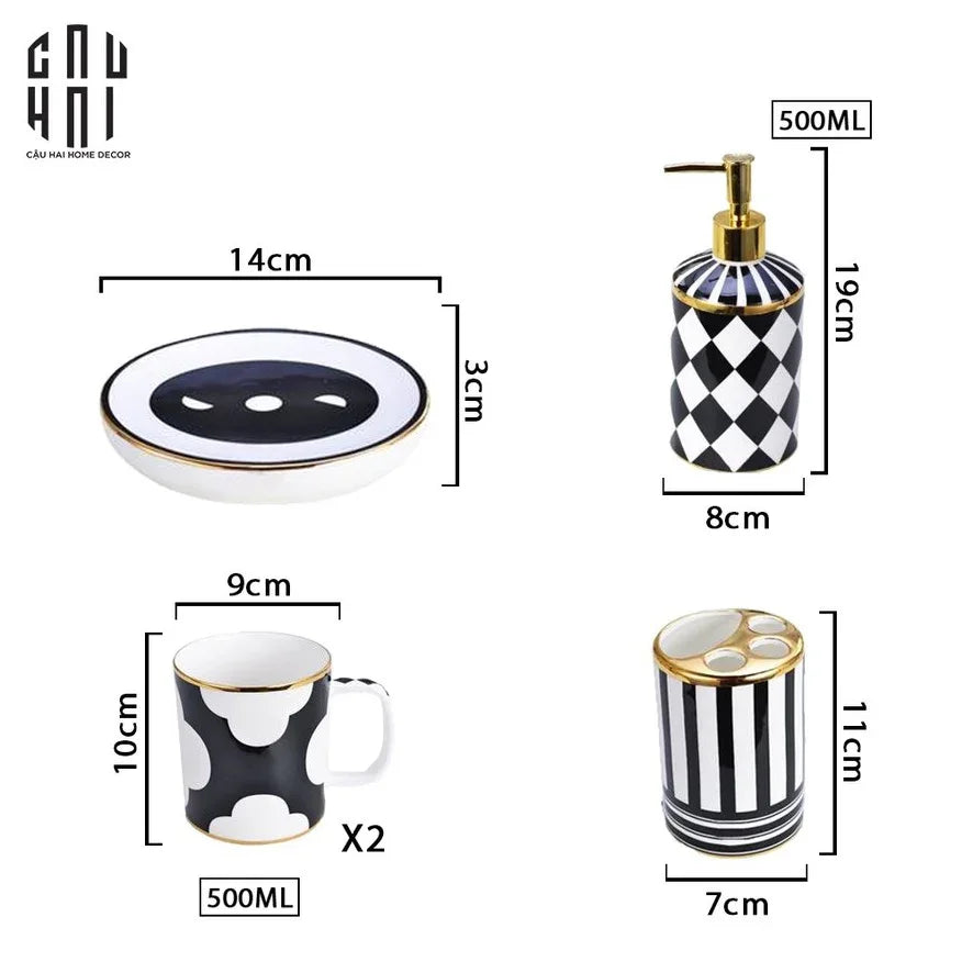 Maison Couture - Set Nhà Tắm Château Clover Signature - L’Atelier Rayé Bathroom Vanity 5pcs-Set nhà tắm bathroom vanities-Đối tác tại Trung Quốc theo từng đơn đặt hàng-CẬU HAI HOME DECOR