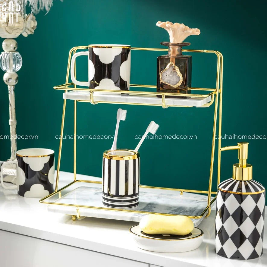 Maison Couture - Set Nhà Tắm Château Clover Signature - L’Atelier Rayé Bathroom Vanity 5pcs-Set nhà tắm bathroom vanities-Đối tác tại Trung Quốc theo từng đơn đặt hàng-CẬU HAI HOME DECOR