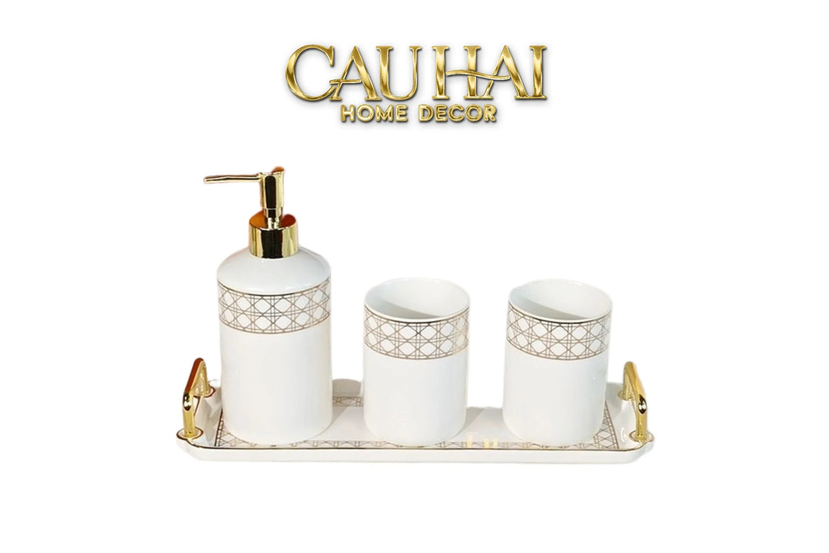 Maison Couture - Set Nhà Tắm D.O Blanc D'Ivoir Cannage Minimal Bathroom Vanity 4Pcs-Set nhà tắm bathroom vanities-Đối tác tại Trung Quốc theo từng đơn đặt hàng-CẬU HAI HOME DECOR