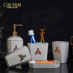 Maison Couture - Set Nhà Tắm G Class Élégance Miel Doré – Golden Queen Bee 5Pcs-CẬU HAI HOME DECOR