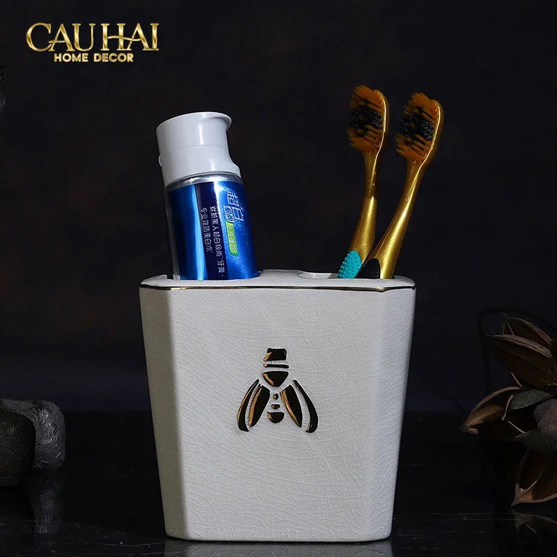Maison Couture - Set Nhà Tắm G Class Élégance Miel Doré – Golden Queen Bee 5Pcs-CẬU HAI HOME DECOR