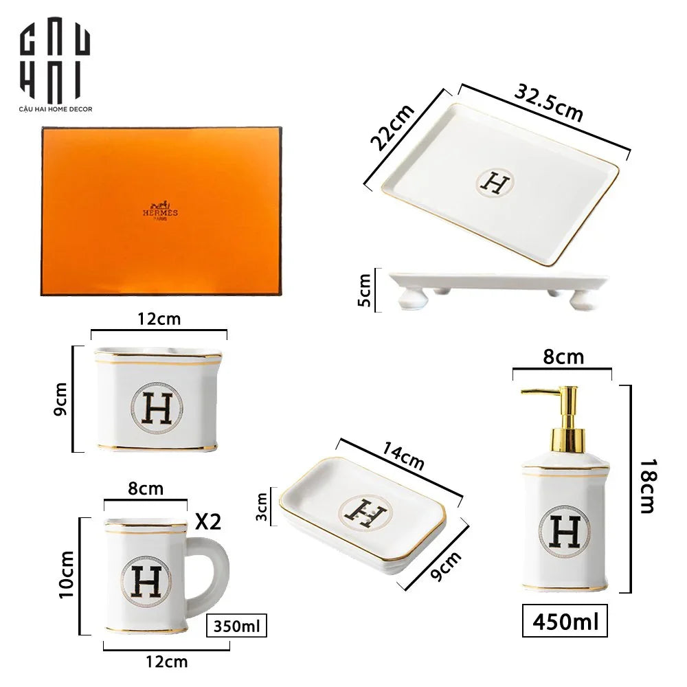 Maison Couture - Set Nhà Tắm Henderson - Pearl White Porcelain Bathroom Vanity 4Pcs - CẬU HAI HOME DECOR