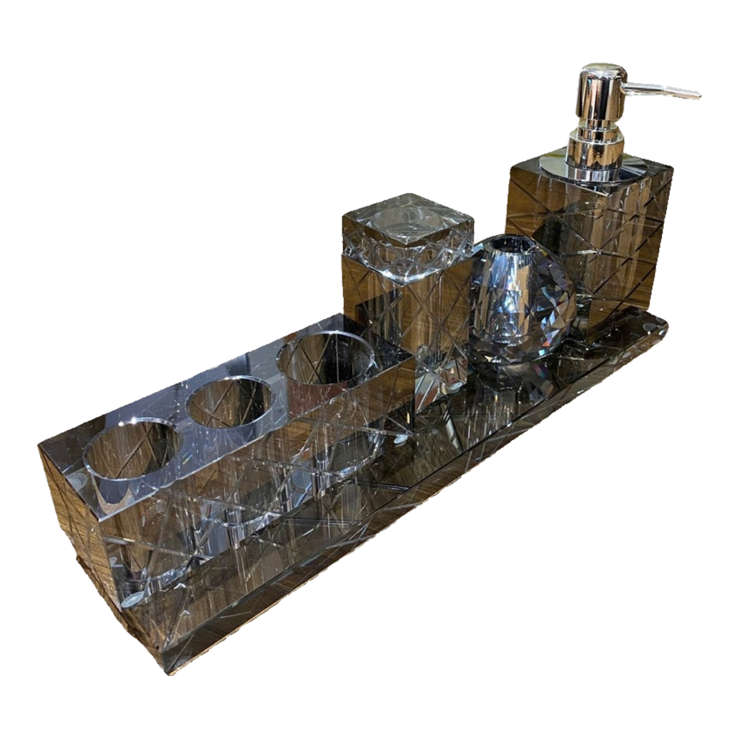 Maison Couture - Set Nhà Tắm Pha Lê  Lumière Cristalleries Bathroom Vanity Set - Cannage Facetté Set 5pcs