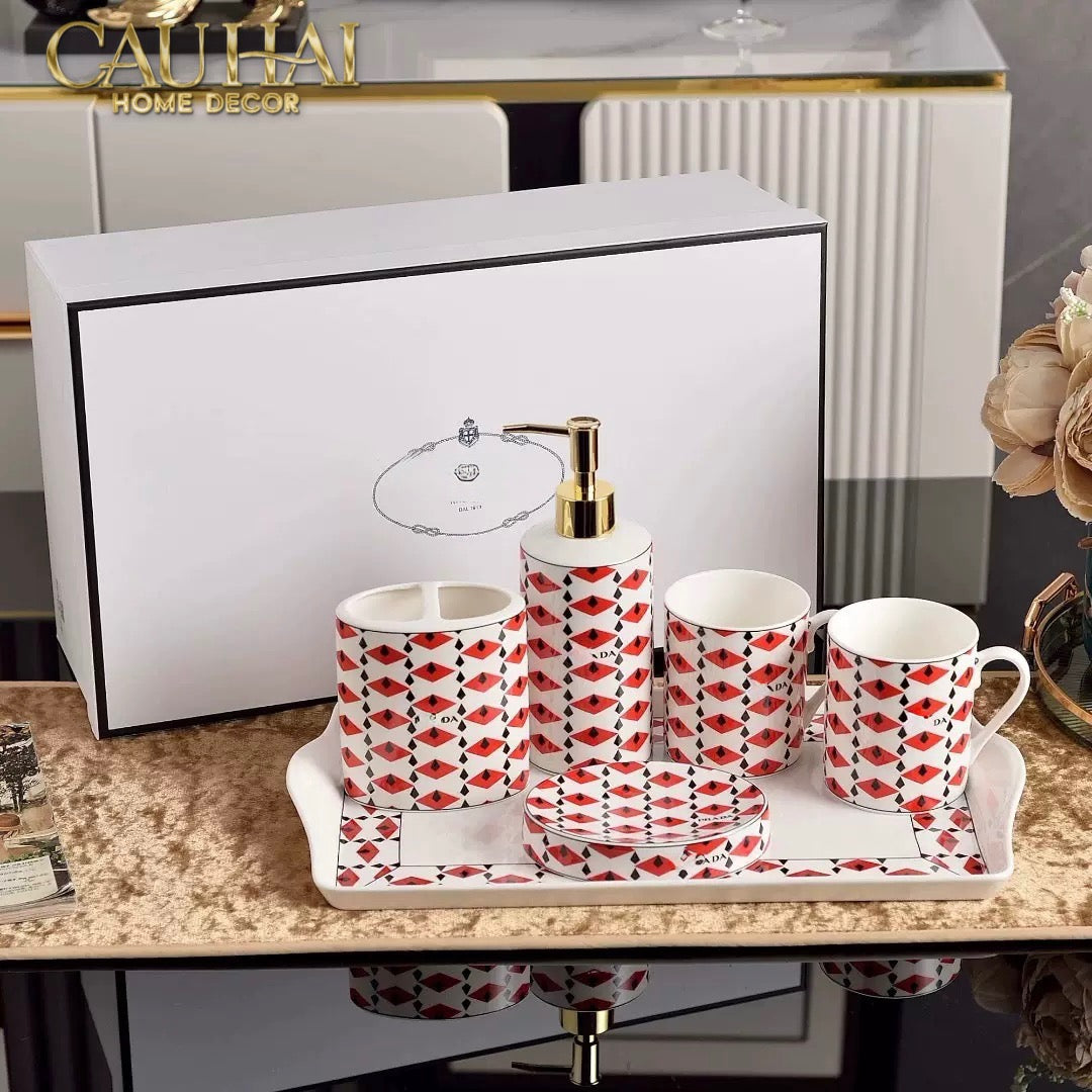 Maison Couture - Set Nhà Tắm Pra-Moda Code Rouge Modulaire · Intellectual Vanity 6Pcs - CẬU HAI HOME DECOR