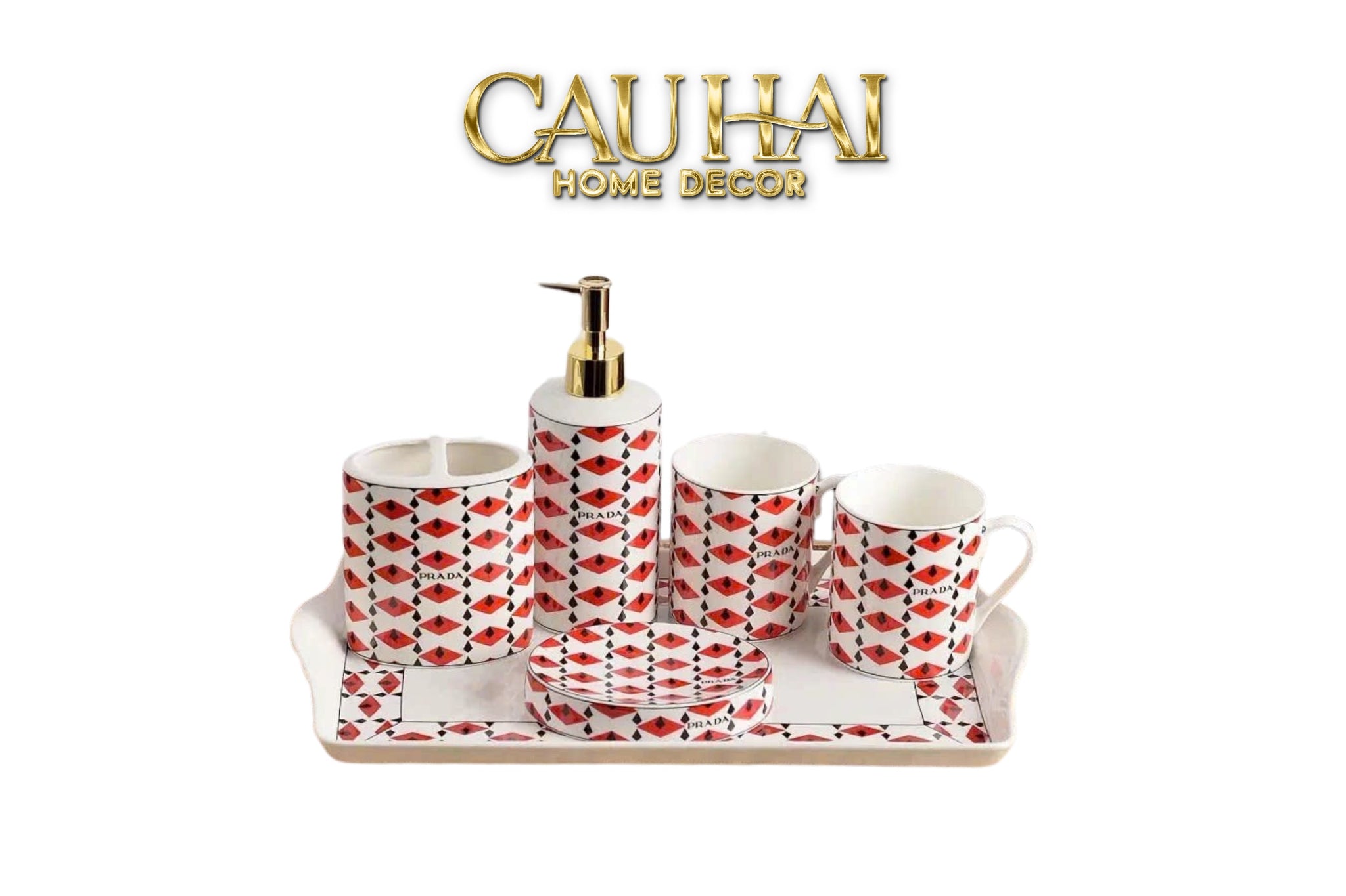 Maison Couture - Set Nhà Tắm Pra-Moda Code Rouge Modulaire · Intellectual Vanity 6Pcs - CẬU HAI HOME DECOR