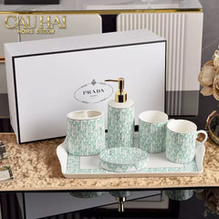 Maison Couture - Set nhà tắm PRD 6 Món PRD Class - Vienna Green Bathroom Vanities Porcelain Trays 6pcs-CẬU HAI HOME DECOR