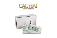 Maison Couture - Set nhà tắm PRD 6 Món PRD Class - Vienna Green Bathroom Vanities Porcelain Trays 6pcs-CẬU HAI HOME DECOR
