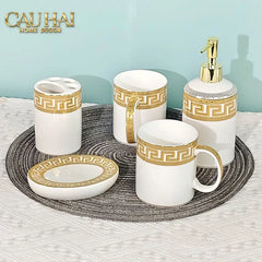 Maison Couture - Set Nhà Tắm V Class Medusa Golden Greek Key Bathroom Vanity 5Pcs-CẬU HAI HOME DECOR