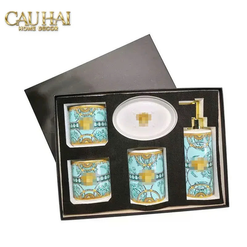 Maison Couture - Set Nhà Tắm V Class Medusa Golden Greek Key Bathroom Vanity 5Pcs-CẬU HAI HOME DECOR