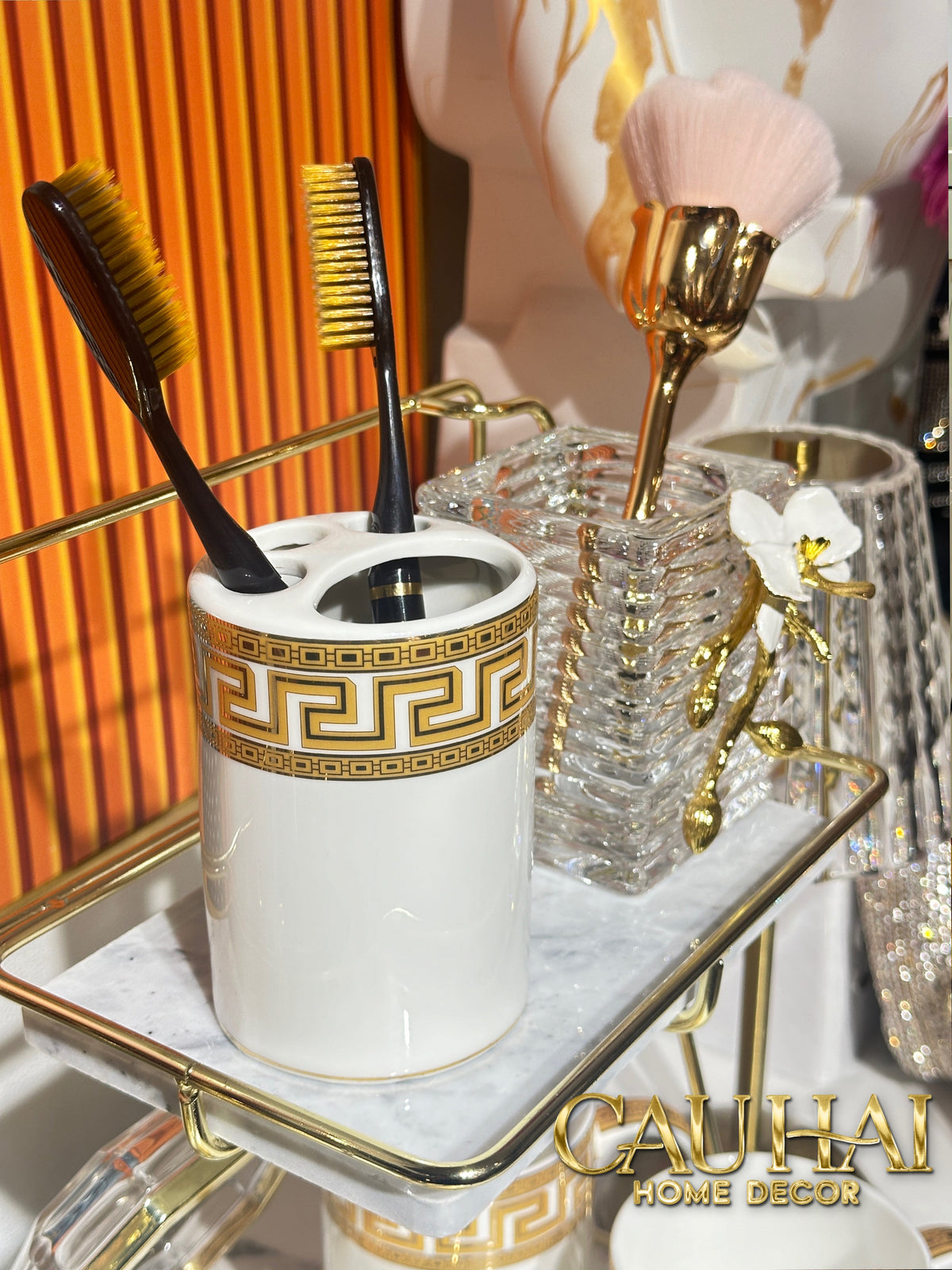 Maison Couture - Set Nhà Tắm V Class Medusa Golden Greek Key Bathroom Vanity 5Pcs-Set nhà tắm bathroom vanities-Đối tác tại Trung Quốc theo từng đơn đặt hàng-CẬU HAI HOME DECOR