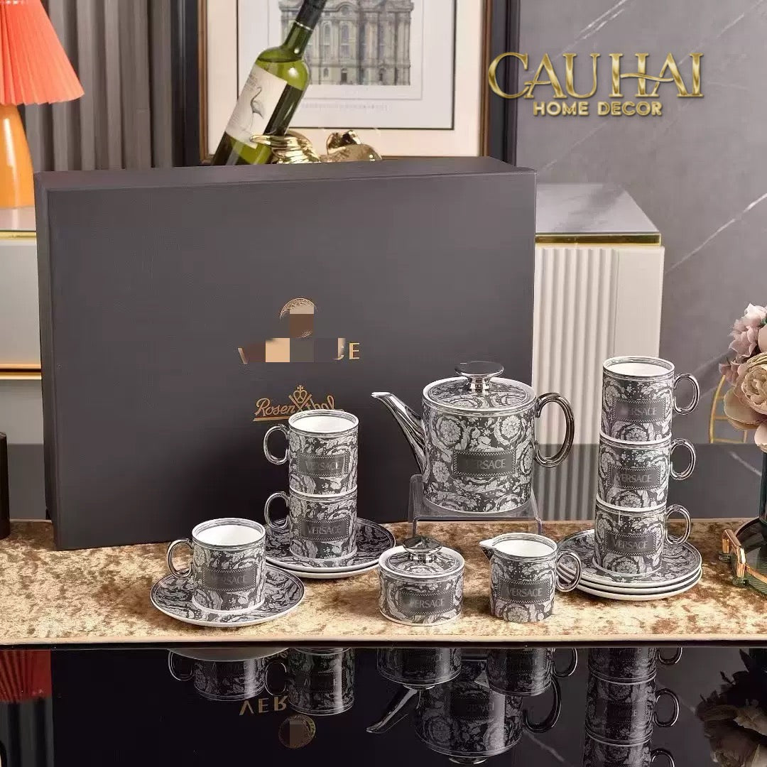 Maison Couture - Set Nhà Tắm V Class Medusa Graphiite Barocco Haze 5Pcs-CẬU HAI HOME DECOR
