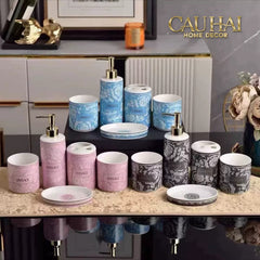 Maison Couture - Set Nhà Tắm V Class Medusa Graphiite Barocco Haze 5Pcs-CẬU HAI HOME DECOR