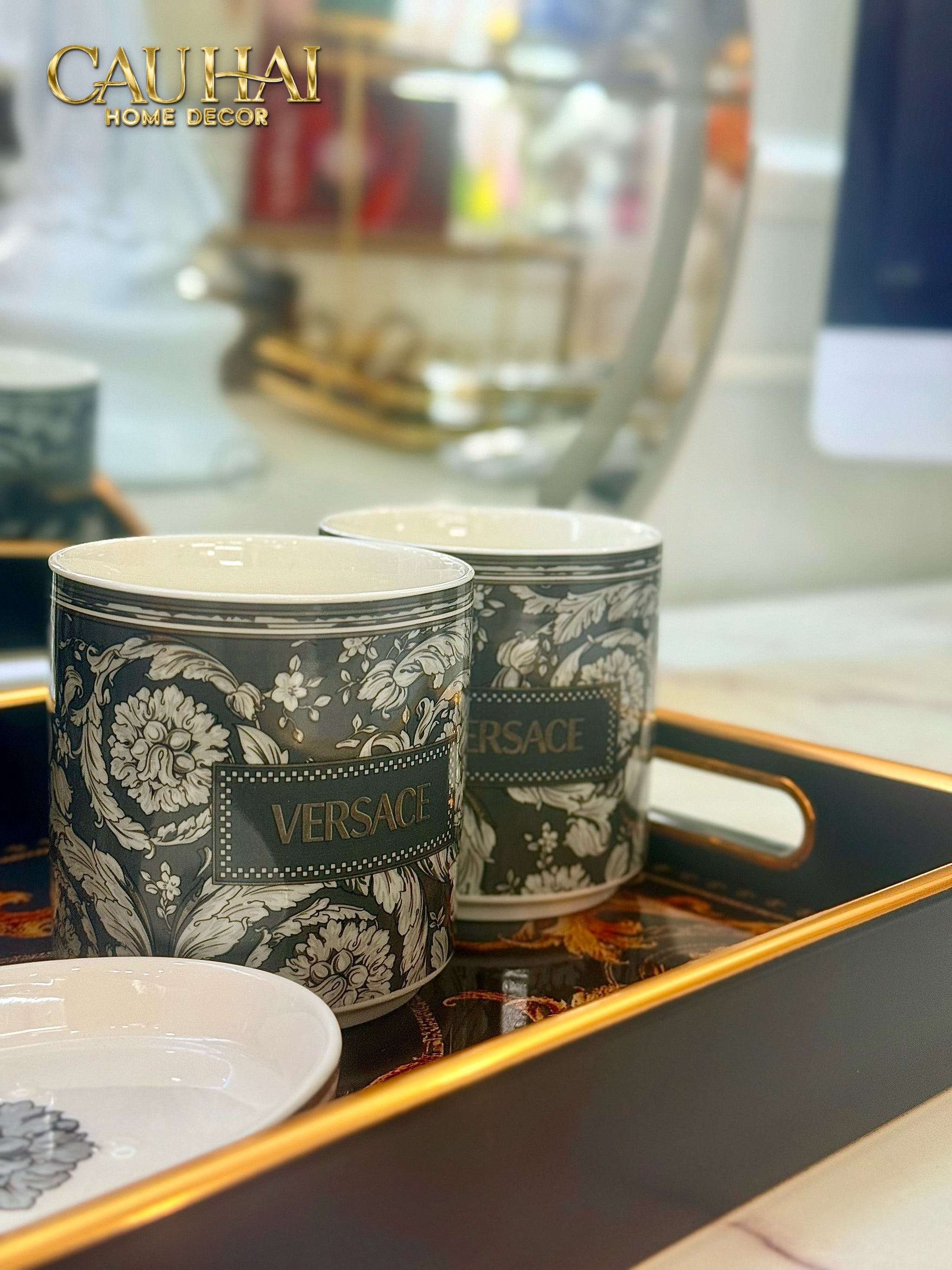 Maison Couture - Set Nhà Tắm V Class Medusa Graphiite Barocco Haze 5Pcs-CẬU HAI HOME DECOR