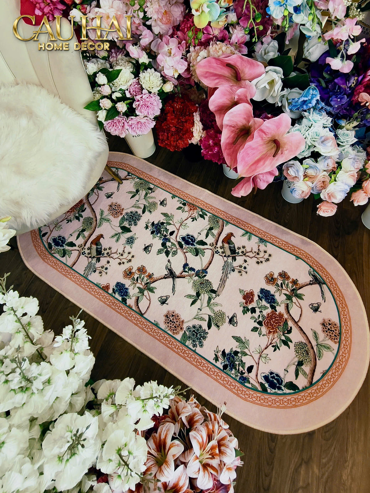 Maison Couture - Set Thảm Bếp Da Cao Cấp 45X75/150 La Muse Pink Plush Jardin-THẢM BẾP-CẬU HAI HOME DECOR