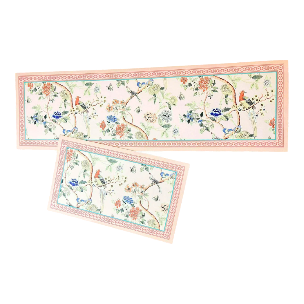 Maison Couture - Luxury Leather Kitchen Mat Set 45X75/150 La Muse Pink Plush Jardin
