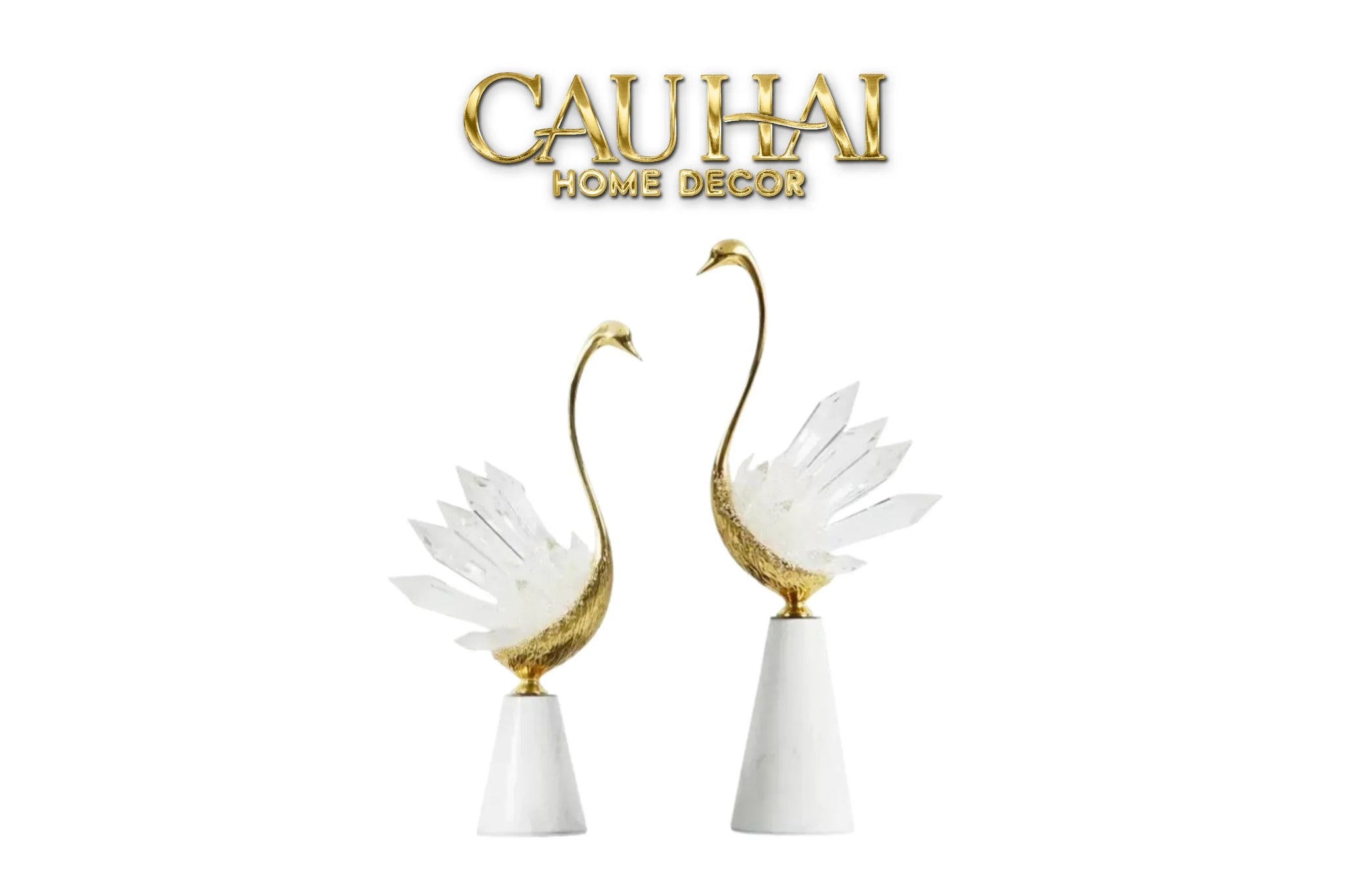 Maison Couture - Set Tượng Đôi Thiên Nga Cygne au Port Altier Royales Cristalleries 37/42-CẬU HAI HOME DECOR
