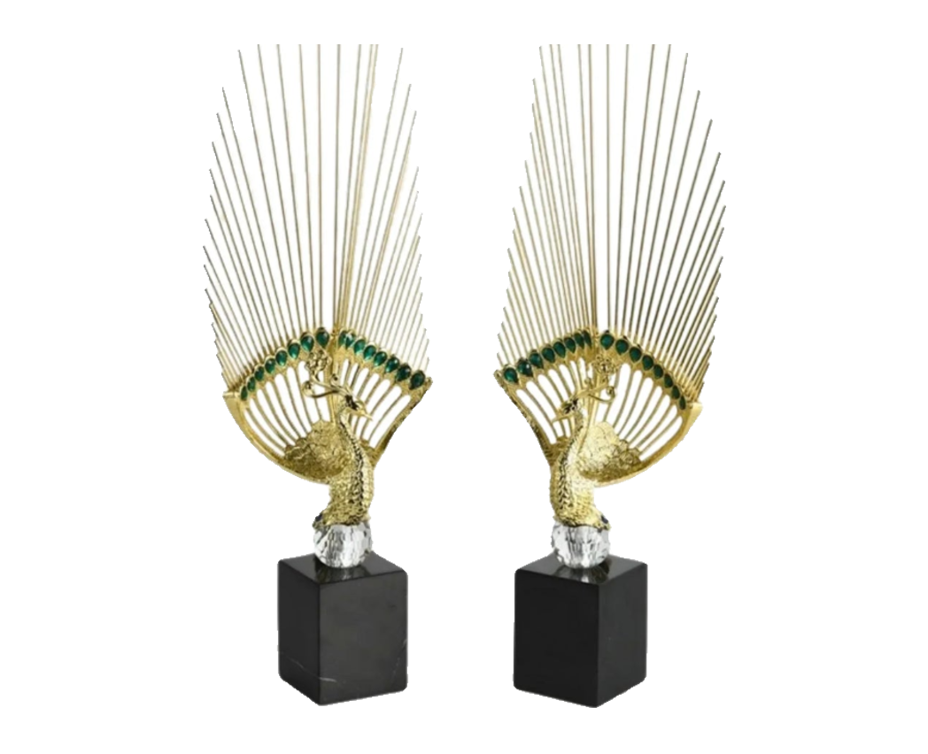 Maison Couture - Set Tượng Khổng Tước Éventail de l’Empereur Plumage de Paon H66
