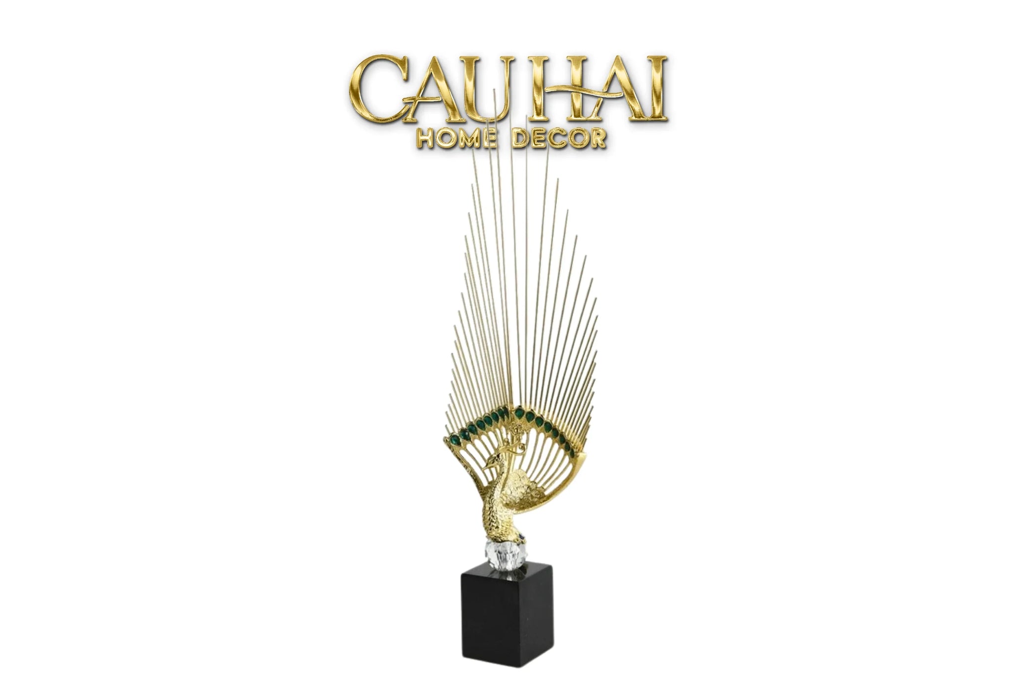 Maison Couture - Set Tượng Khổng Tước Éventail de l’Empereur Plumage de Paon H66-CẬU HAI HOME DECOR