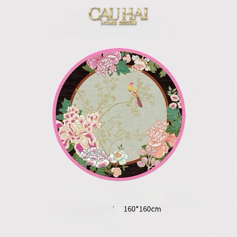 Maison Couture - Thảm Tròn PolyFiber D160 - Garden Blessing Couronne Florale-CẬU HAI HOME DECOR
