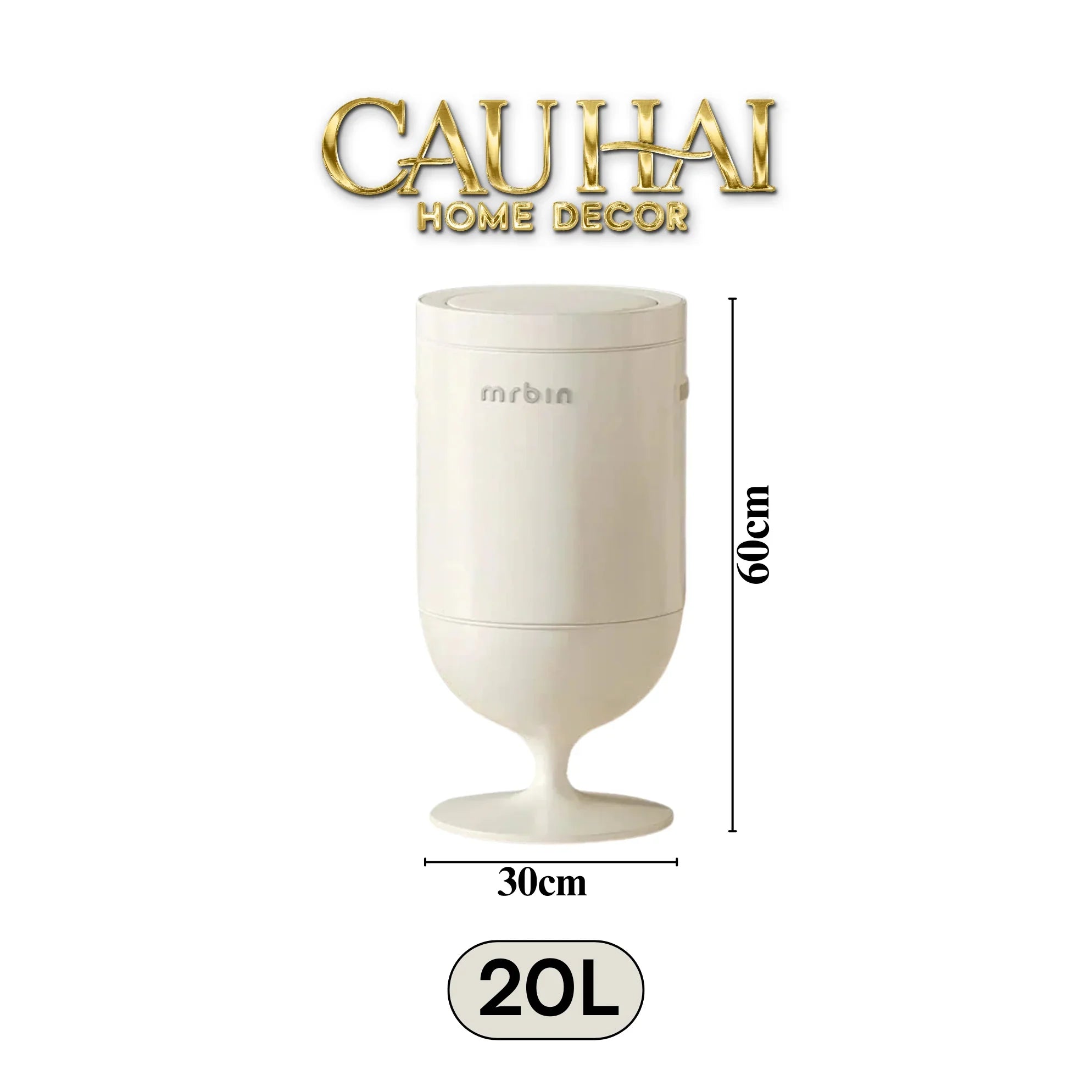Maison Couture - Thùng Rác Cảm Biến Premium Blanc Coupe de Mr Bin 20L - Auto Lid D32 H61-CẬU HAI HOME DECOR