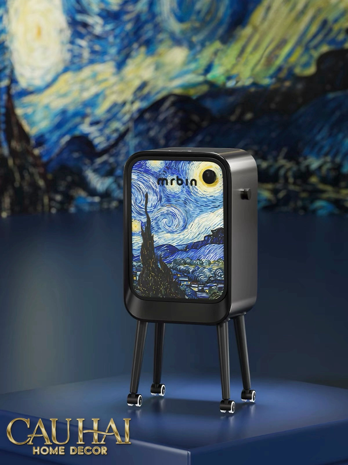 Maison Couture - Thùng Rác Mr Bin Automatic TV Van Gogh Version Limited 20L 31.4x65-Thùng Rác-CẬU HAI HOME DECOR