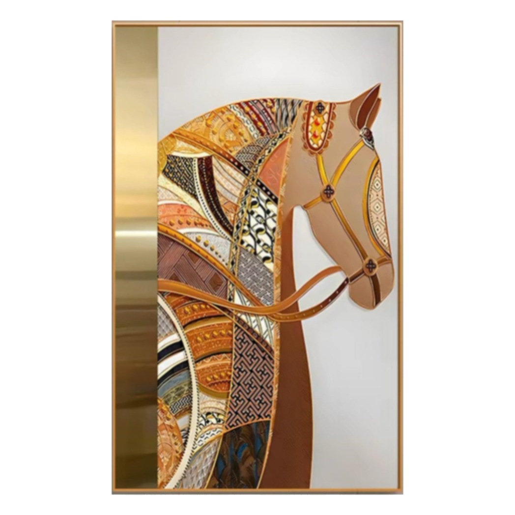 Maison Couture - Tranh Canvas Khung Nhôm Kháng Nước Équestre Royal H Class Gold 90x150 - Cậu Hai Home Decor