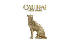 Maison Couture - Tượng Báo Bằng Đồng - Majetic Laiton Brasson Panther Ornaments 13x6.5x14-CẬU HAI HOME DECOR