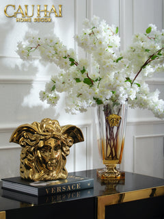 Maison Couture - Tượng Bình Hoa V Class Golden Goddess Medusa Fascination 20x34x22-CẬU HAI HOME DECOR