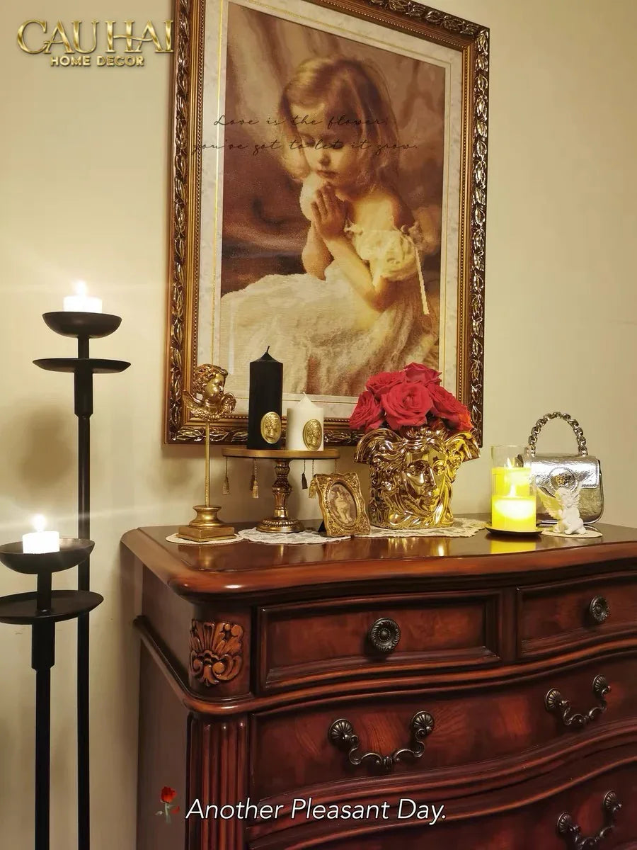 Maison Couture - Tượng Bình Hoa V Class Golden Goddess Medusa Fascination 20x34x22-CẬU HAI HOME DECOR