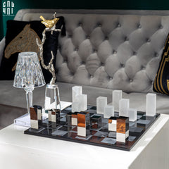 Maison Couture - Tượng Bộ Bàn Cờ Pha Lê Majestic Cristalleries Chess 37x37x9-CẬU HAI HOME DECOR