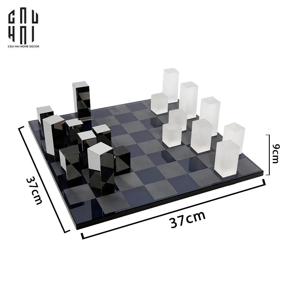Maison Couture - Tượng Bộ Bàn Cờ Pha Lê Majestic Cristalleries Chess 37x37x9-CẬU HAI HOME DECOR