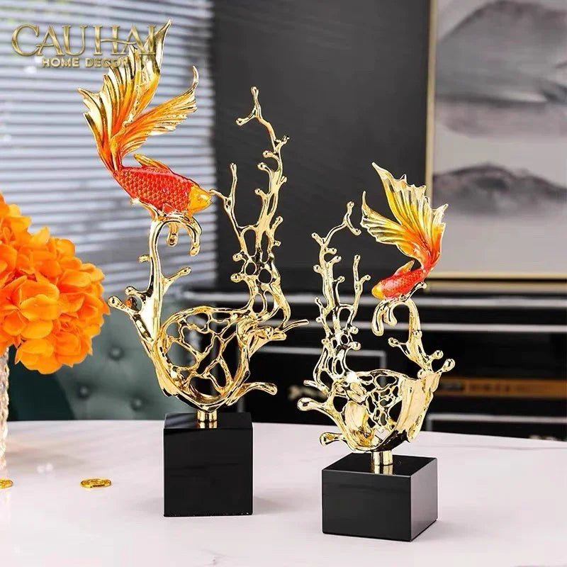 Maison Couture - Tượng Cá Chép Vượt Vũ Môn Coralia Impériale Ss25-CẬU HAI HOME DECOR