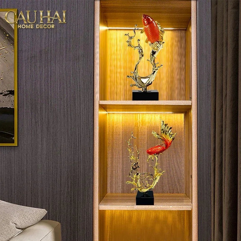 Maison Couture - Tượng Cá Chép Vượt Vũ Môn Coralia Impériale Ss25-CẬU HAI HOME DECOR
