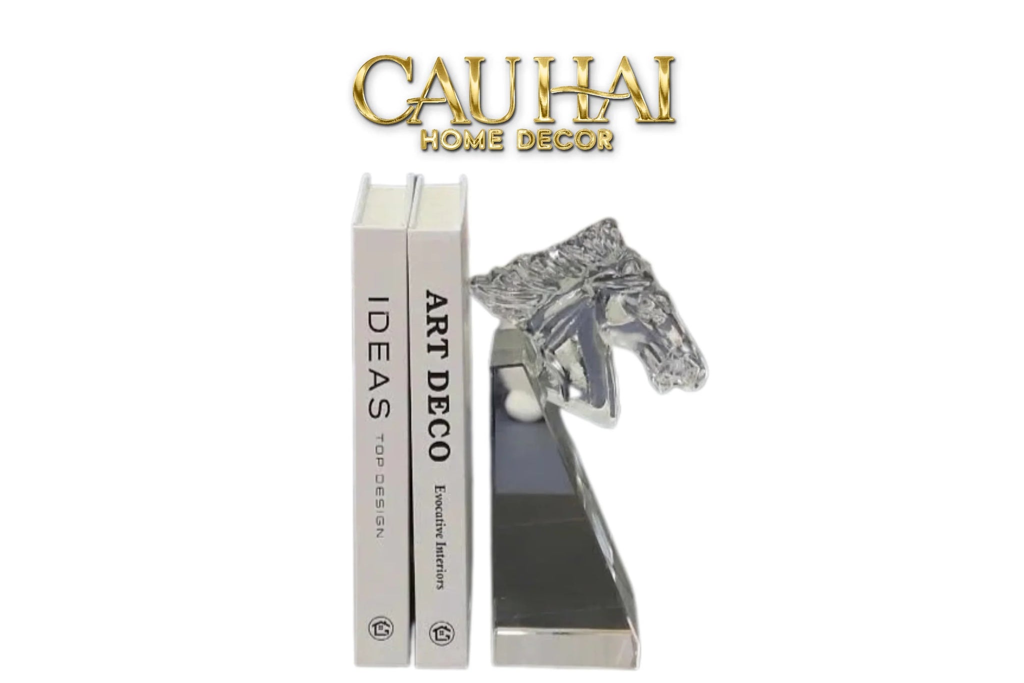 Maison Couture - Tượng Chặn Sách Đơn - Ngựa Pha Lê Cristalleries Cheval Bookend-CẬU HAI HOME DECOR