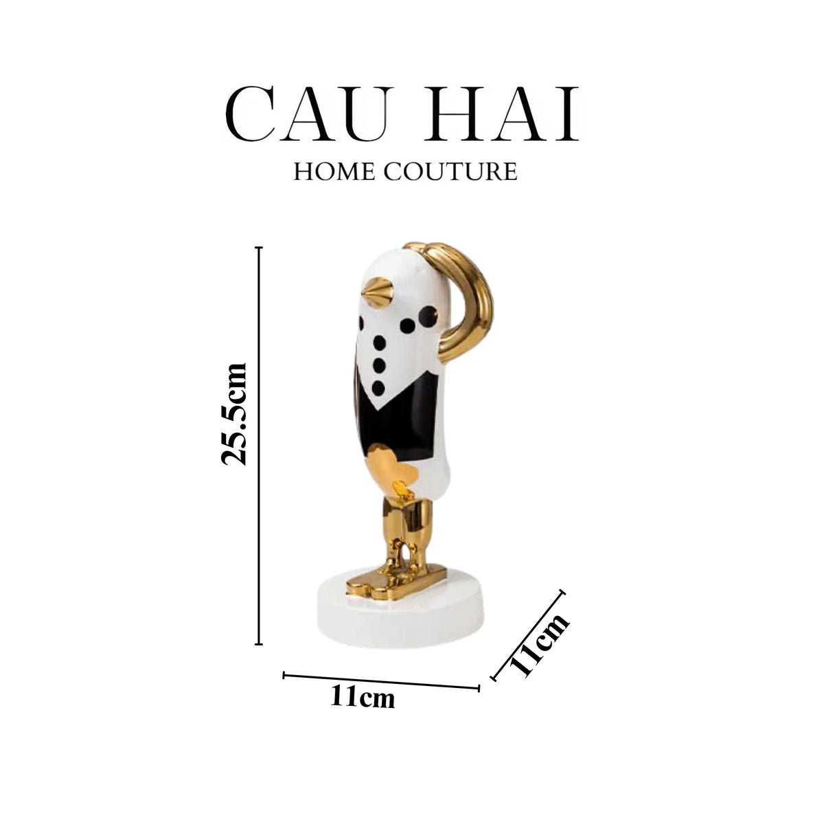 Maison Couture - Tượng Chim Cánh Cụt Gentle Penguin Tuxedo Bằng Sứ Tráng Men Cao Cấp H23x11-TƯỢNG TRANG TRÍ-CẬU HAI HOME DECOR