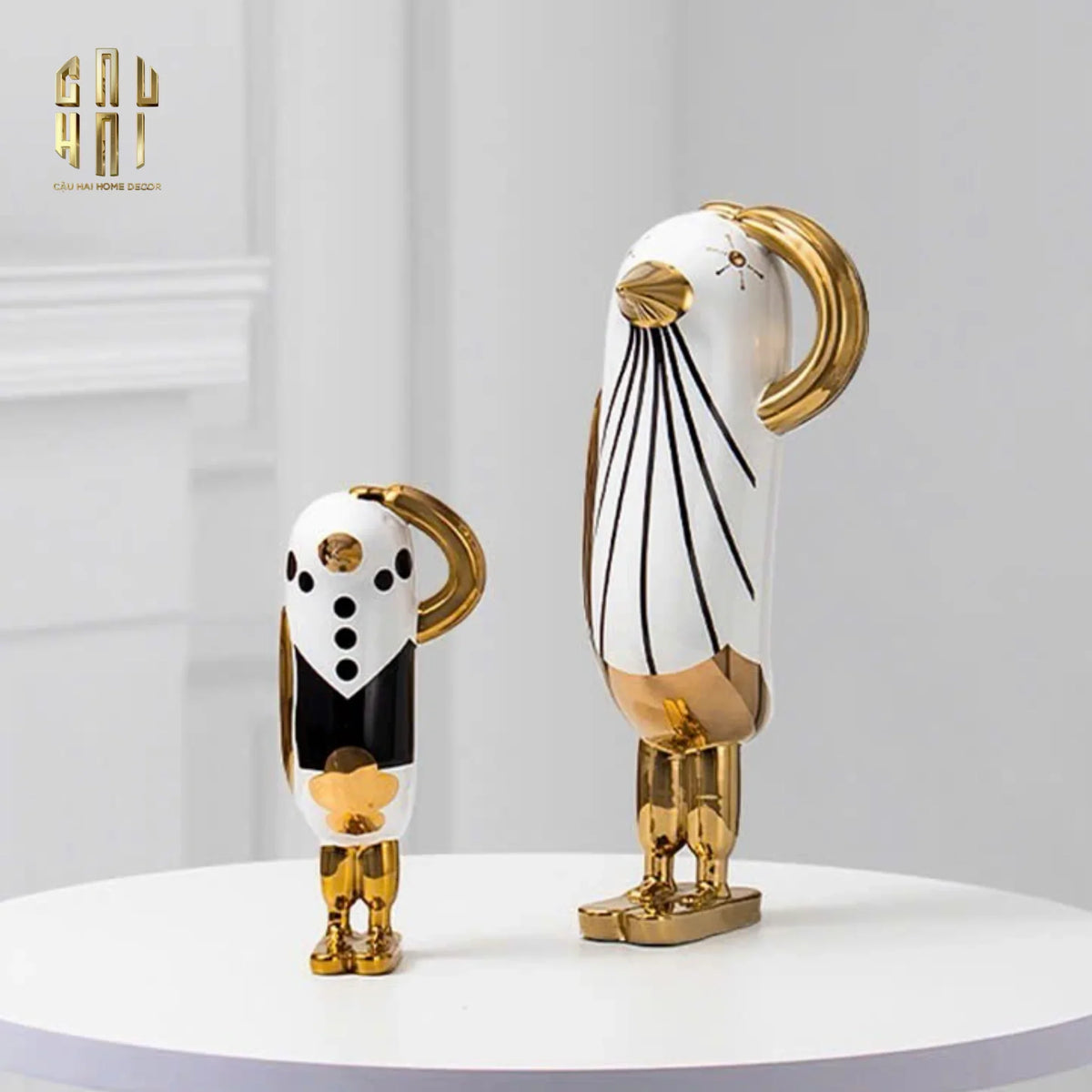 Maison Couture - Tượng Chim Cánh Cụt Gentle Penguin Tuxedo Bằng Sứ Tráng Men Cao Cấp H23x11-TƯỢNG TRANG TRÍ-CẬU HAI HOME DECOR