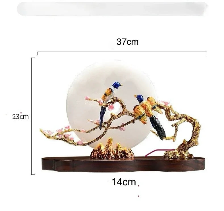 Maison Couture - Tượng Đá Cẩm Thạch Trắng Bạch Ngọc Hoàng Yến - Dynasty White Jade Canary 23x37x14-TƯỢNG TRANG TRÍ-CẬU HAI HOME DECOR