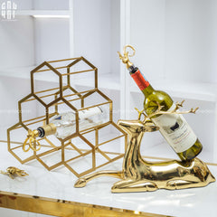 Maison Couture - Tượng Đế Đỡ Rượu Hươu Đồng Brasson Premium Wine Holder - Mythical Goddess Elk Ss25-CẬU HAI HOME DECOR