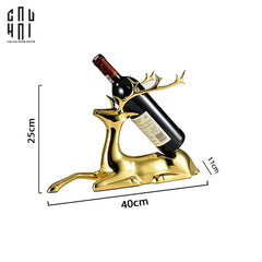 Maison Couture - Tượng Đế Đỡ Rượu Hươu Đồng Brasson Premium Wine Holder - Mythical Goddess Elk Ss25-CẬU HAI HOME DECOR