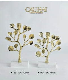 Maison Couture - Tượng Đế Nến Nhánh Cây Trang Trí Bằng Đồng Elysian Divinity Aquarium Branch H27-CẬU HAI HOME DECOR