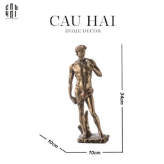 Maison Couture - Tượng Điêu Khắc Bằng Đồng David De Michelangelo 10x34-CẬU HAI HOME DECOR