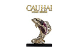 Maison Couture - Tượng Đồng Cá Chép Đá Thạch Anh Tím Royale Amethyst Dragon Ascend H22x29-TƯỢNG TRANG TRÍ-CẬU HAI HOME DECOR