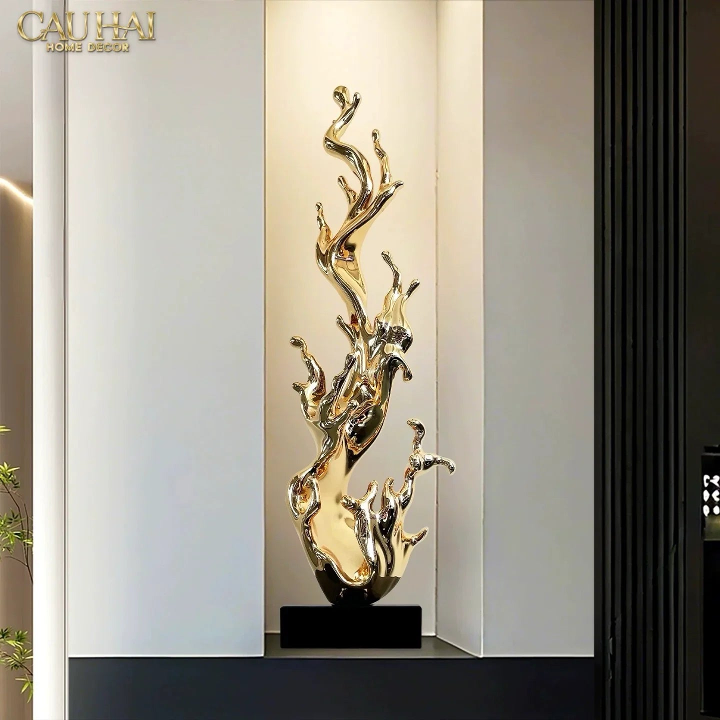Maison Couture - Tượng Dòng Chảy Thịnh Vượng - La Montée d’Or – Golden Ascending Flow H83-CẬU HAI HOME DECOR