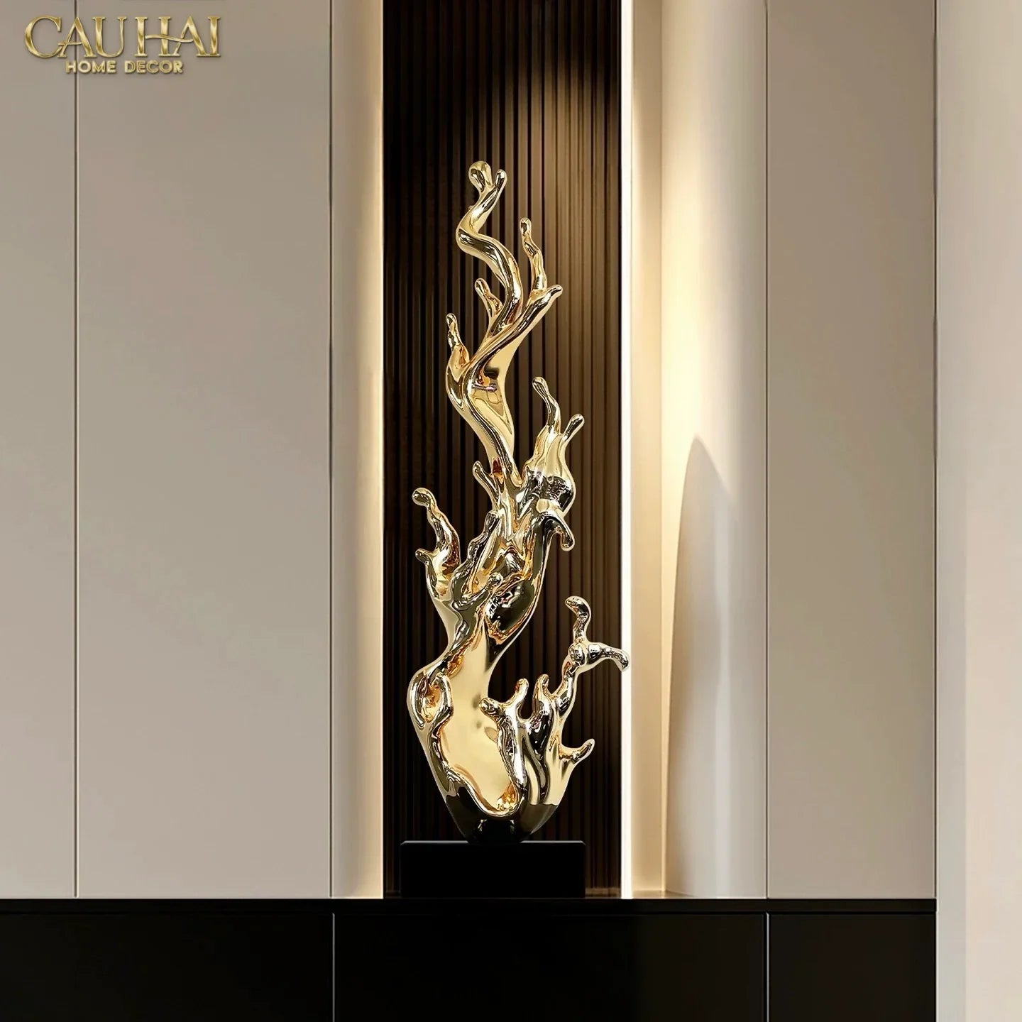 Maison Couture - Tượng Dòng Chảy Thịnh Vượng - La Montée d’Or – Golden Ascending Flow H83-TƯỢNG TRANG TRÍ-CẬU HAI HOME DECOR
