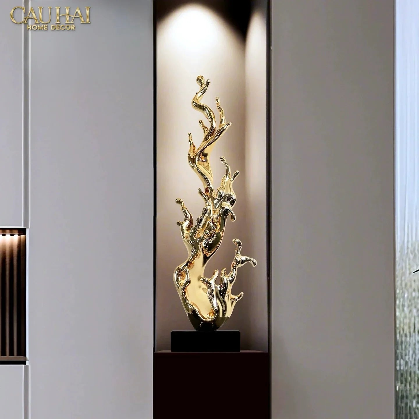 Maison Couture - Tượng Dòng Chảy Thịnh Vượng - La Montée d’Or – Golden Ascending Flow H83-TƯỢNG TRANG TRÍ-CẬU HAI HOME DECOR