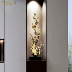 Maison Couture - Tượng Dòng Chảy Thịnh Vượng - La Montée d’Or – Golden Ascending Flow H83-TƯỢNG TRANG TRÍ-CẬU HAI HOME DECOR
