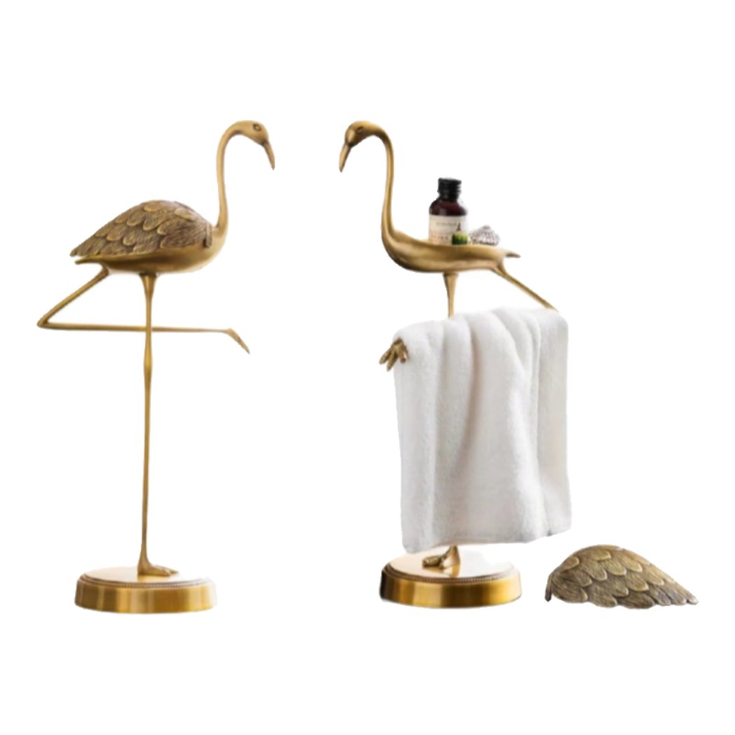 Maison Couture - Tượng Hạc Đồng Folie Flamingo Towels Hanging Bathroom Vanity H38
