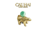 Maison Couture - Tượng Đồng Gấu Polar Bear Gemstone Vert Emerald Malachite 18x14-TƯỢNG TRANG TRÍ-CẬU HAI HOME DECOR