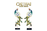 Maison Couture - Tượng Đồng Khổng Tước Hoàng Gia Majestic Aurelia Paon – Brass & Cristalleries Sculpture 20x10x54-CẬU HAI HOME DECOR